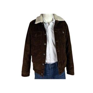 Wallace & Barnes Trucker  Jacketcoat Brown Sherpa Lined Cotton  Men’s S Nice